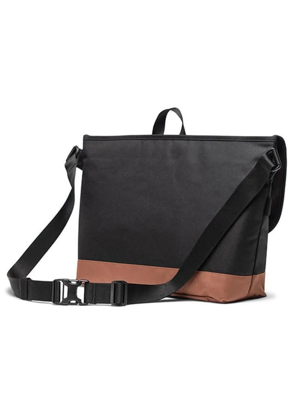 Herschel - Cove Messenger Laptop Bag in Black/Saddle Brown
